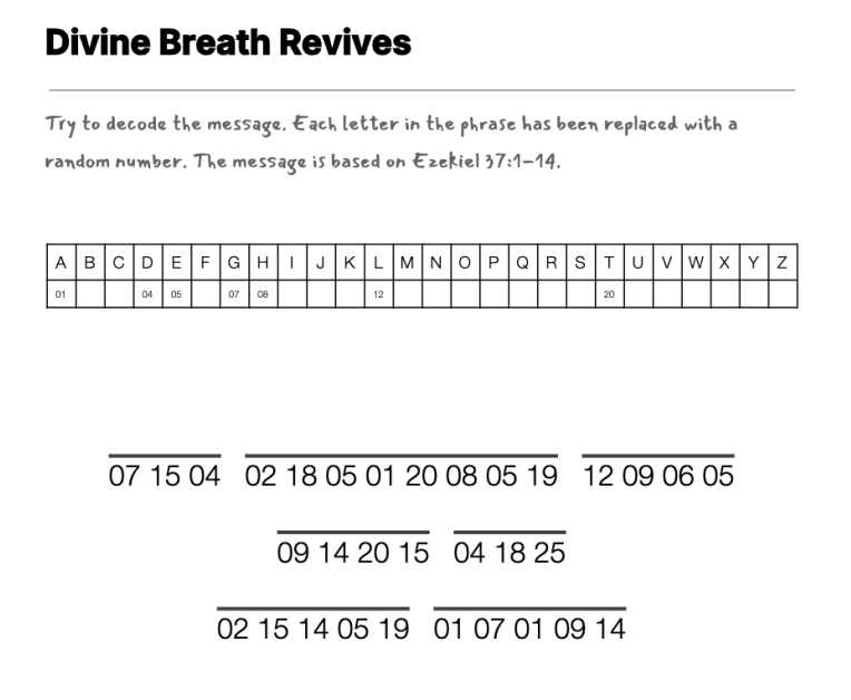 New Life from Dry Bones cryptogram